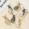 Natural Mother Of Pearl Shell Snail-Shaped Brooch For Elegant Fascinators Women Brooch Jewelry Gift 58x25mm