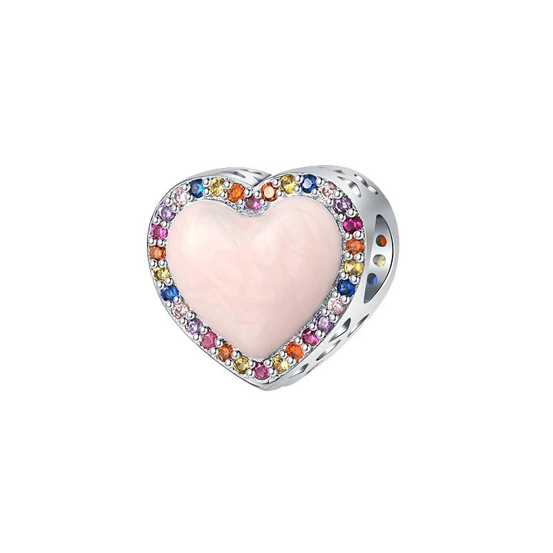Copper Love Pink Mom Bear Travel Beads Fit Charm Bracelet For Women Fine Jewelry Making