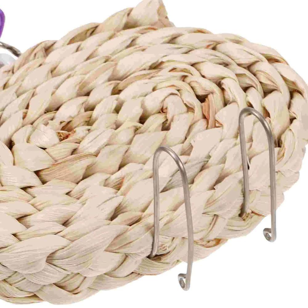 With Hook Bird Chewing Toy Woven Cage Hanging Toy Parrot Teething Toys  For Birdcage Parakeet