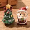 Mini Resin Christmas Figurine Set: Santa, Snowman, Reindeer Ornaments - Perfect Gifts for Kids
