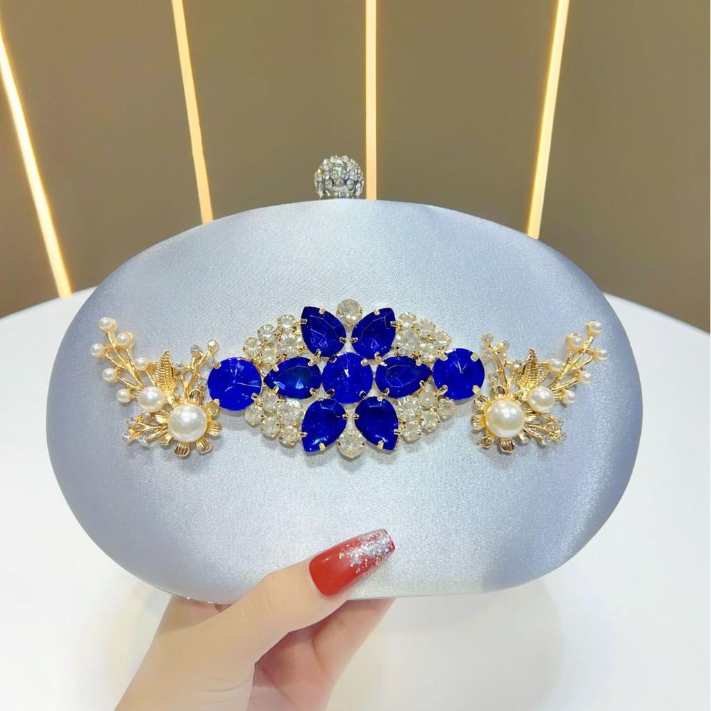 Women Diamond Pearl Evening Bags Luxury High Design Chain Shoulder Crossbody Bags Party Wedding Clutch Ladies Floral Handbags