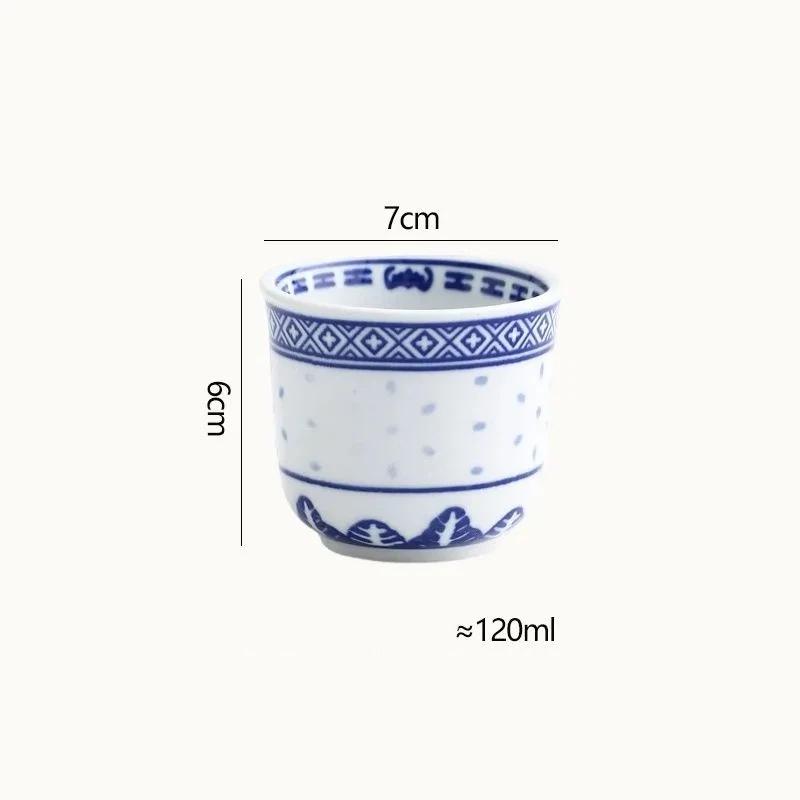 Conjunto Tigela Dragão Porcelana Azul e Branca – Tigelas Cerâmicas para Sopa de Arroz e Macarrão Prato Sob Esmalte