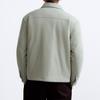 Zara Solid Color Pocket Detail Casual Long Sleeve Jacket Men jackets Dark-Green 3918500-527