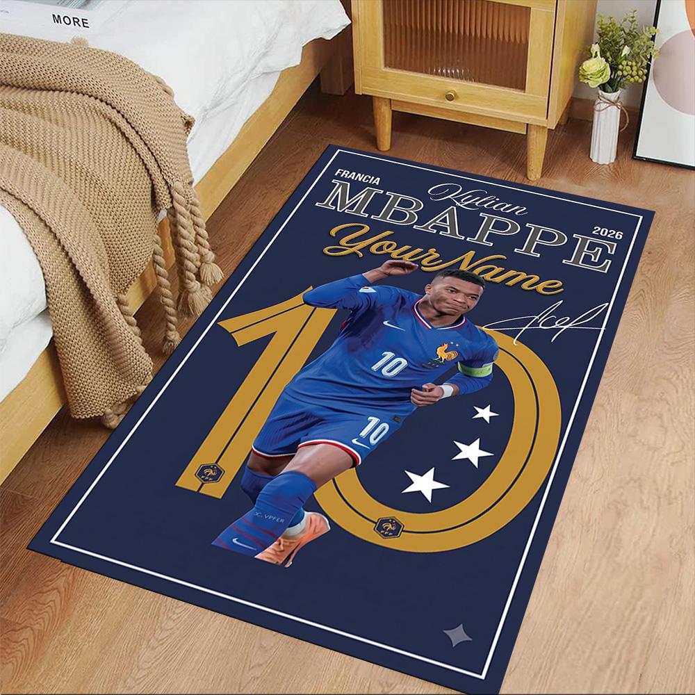 Mbappe Customized Name Carpet Design for Living Rooms Study Room Decorate Room Hallway Anti-slip Rug Decorate Offices Birthday/Christmas Gift