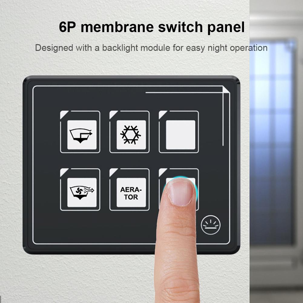 6P LED dotyková ovládací skříňka Bluetooth kompatibilní dotykový ovládací panel Ovládání přes aplikaci LED panel spínače světla s podsvícením pro obytný vůz jachtu