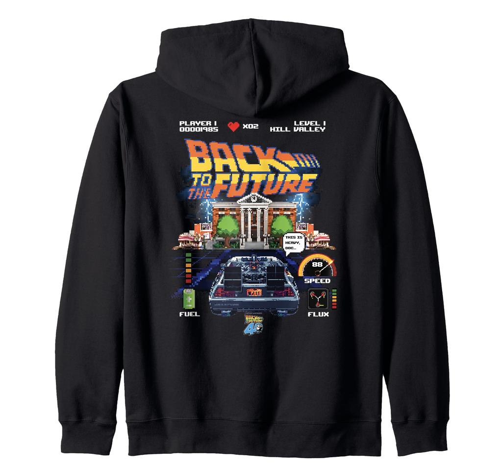 Back to the Future 40th Anniversary Video Game Style Zip Hoodie