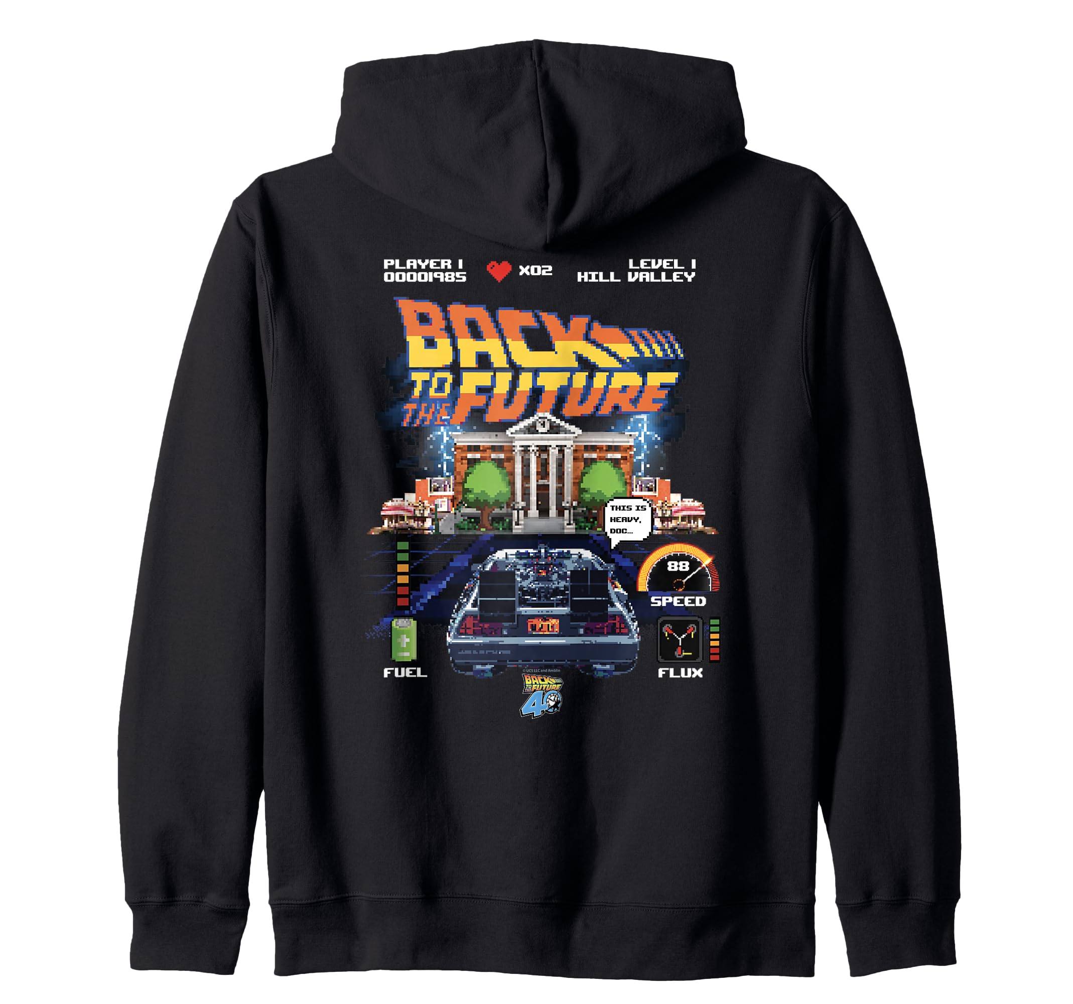 

Back to the Future 40th Anniversary Video Game Style Zip Hoodie
