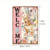 Vintage Metal Wall Art Hare With Flowers Decor 30x20cm