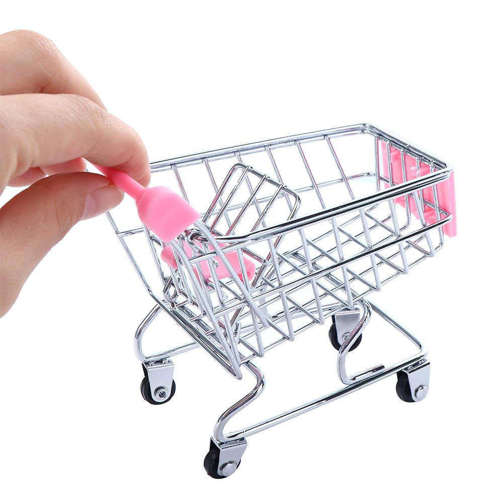 Supermarket Handcart Trolley Dollhouse Furniture Supermarket Shopping Basket Dollhouse Accessories