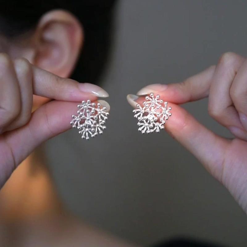 

Серьги-пусеты в виде серебряных иголок и круглых шаров фейерверка, нишевый дизайн, универсальные, модные, простые, с холодным ветром, темпераментные