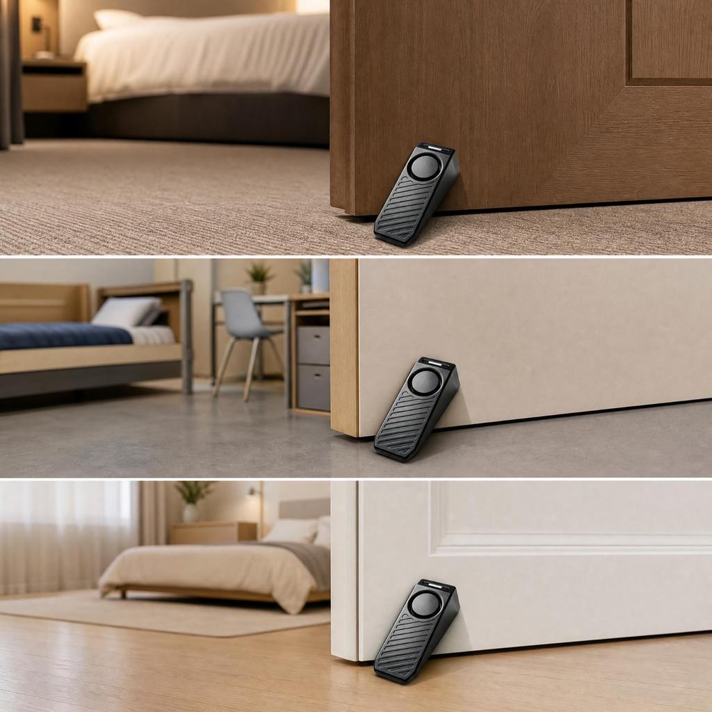 Door Stop Alarm with Type-C Charging Non-Slip Security Device Easy to Use
