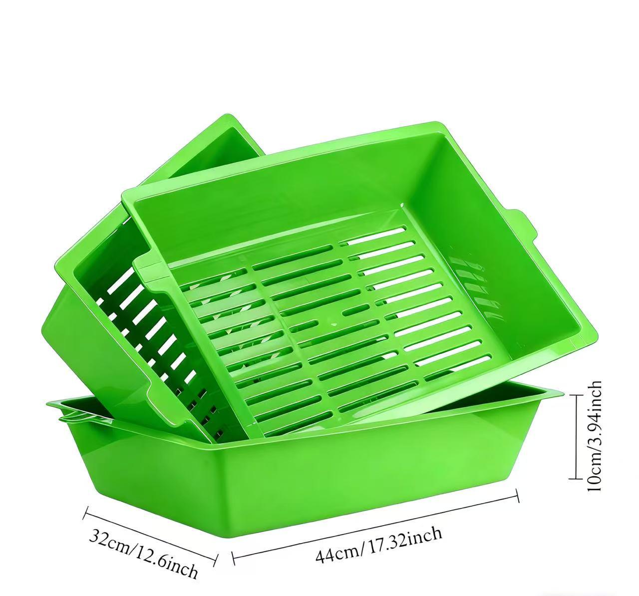 

Three-in-One Semi-Enclosed Large Cat Litter Box and Tray Without Shell