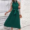 Women's Fashion Summer Spring Solid Color Print Sleeveless Casual Dresses
