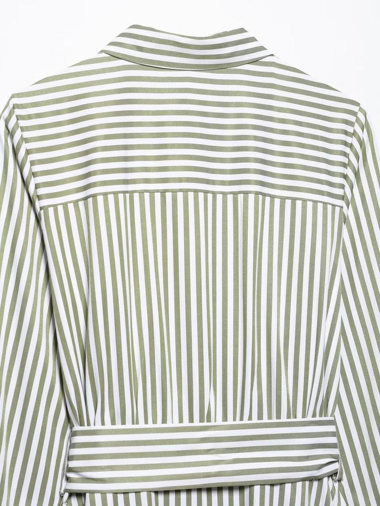 TAOP&ZA Summer Women's Striped Belted Midi Dress