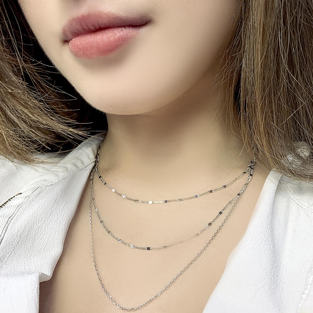 Серебряное колье с без камней, вес изделия 4,13 гр (2005650)