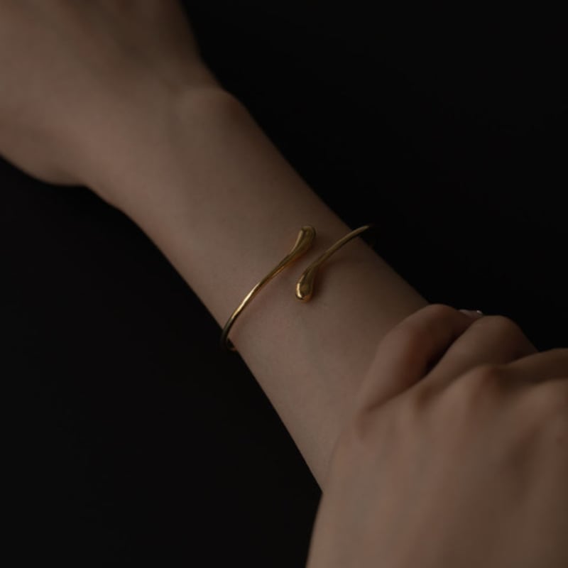 Youngglow Silver925 Fluid Bangle Bracelet (2color)