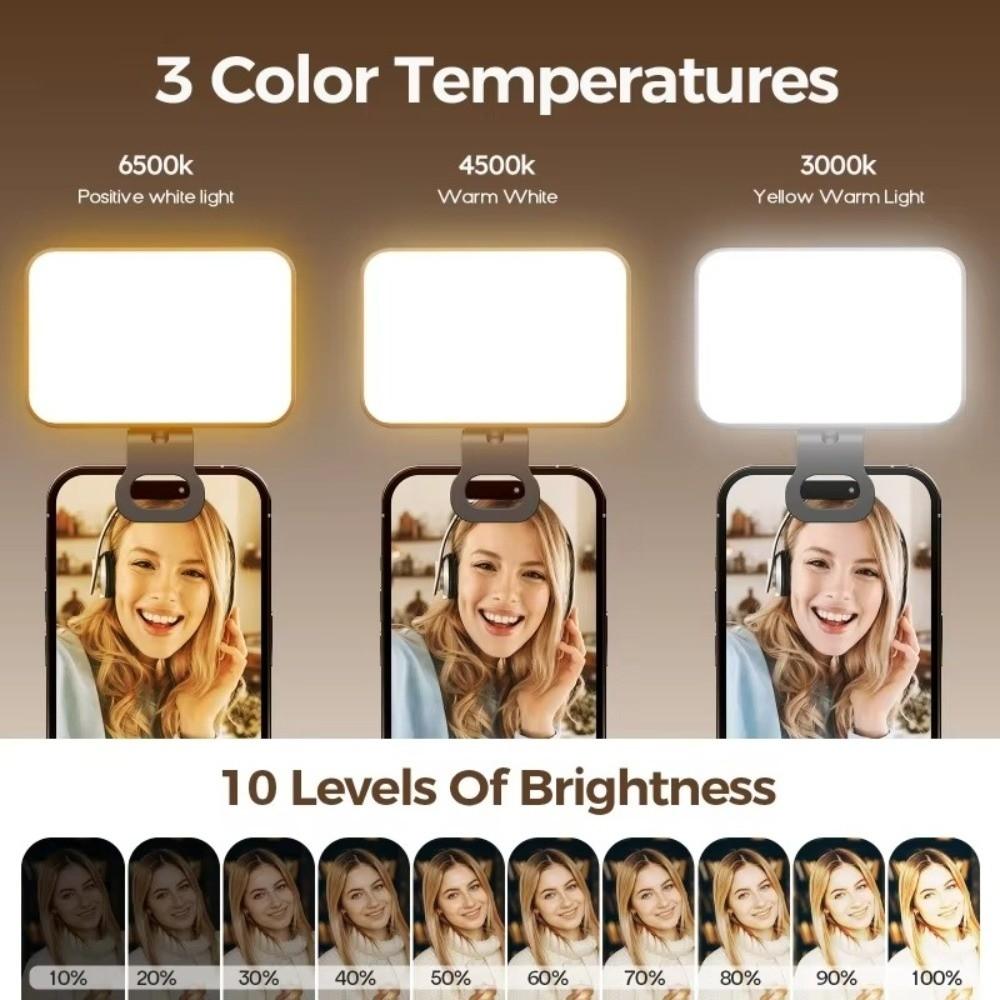 USB Rechargeable LED Fill Light 3 Modes Mini Selfie Light LED Selfie Light  For Phone Laptop Tablet