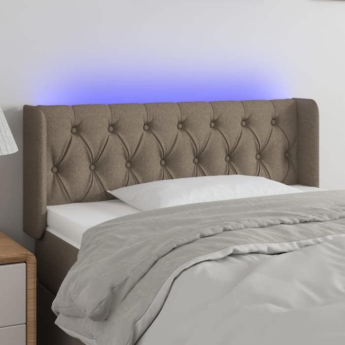 VidaXL LED Headboard Bedroom Furniture Single Bed Accessory Headboard Interior Taupe 3123558
