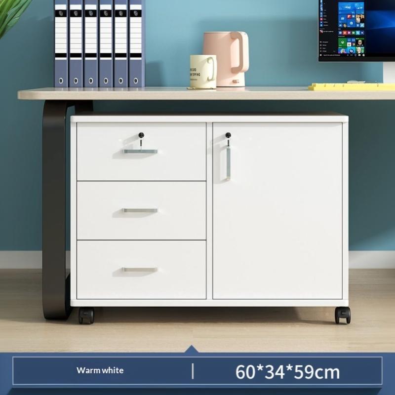 Mobile Office Storage Cabinet With Lockable Drawers And Door 3-Tier Unit Suitable For Office Or Bedside Use
