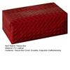 Yousheng PU Leather Tissue Box, with Smooth Paper Outlet Opening, Soft Rounded Weaving Surface Tissue Holder for Home