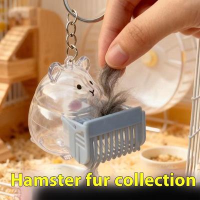 Pack of 1 or 2 Transparent Hamster Hair Keepsake Box Keychain Pendant
