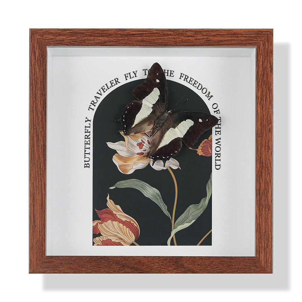 High-End Butterfly Specimen Photo Frame - Wooden Insect Decoration, Perfect for Home, Christmas, or Birthday Gifts
