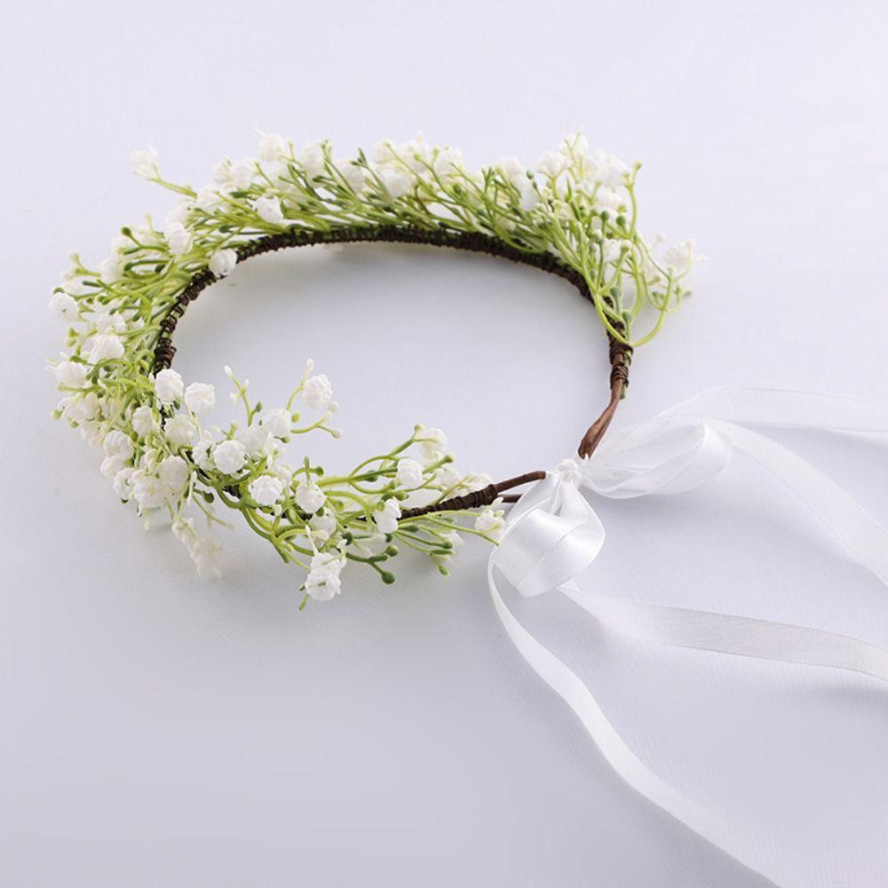 Hårtilbehør Blomst Hårbånd Hodeplagg Stoff Blomsterkrone Brud Corolla Hodekrans Brudeslør