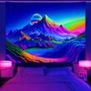 Blacklight UV Reactive Tapestry Psychedelic Trippy Wall Hanging Peach Skin 2D Flat Print Bedroom Aesthetic Party Decor 150x130