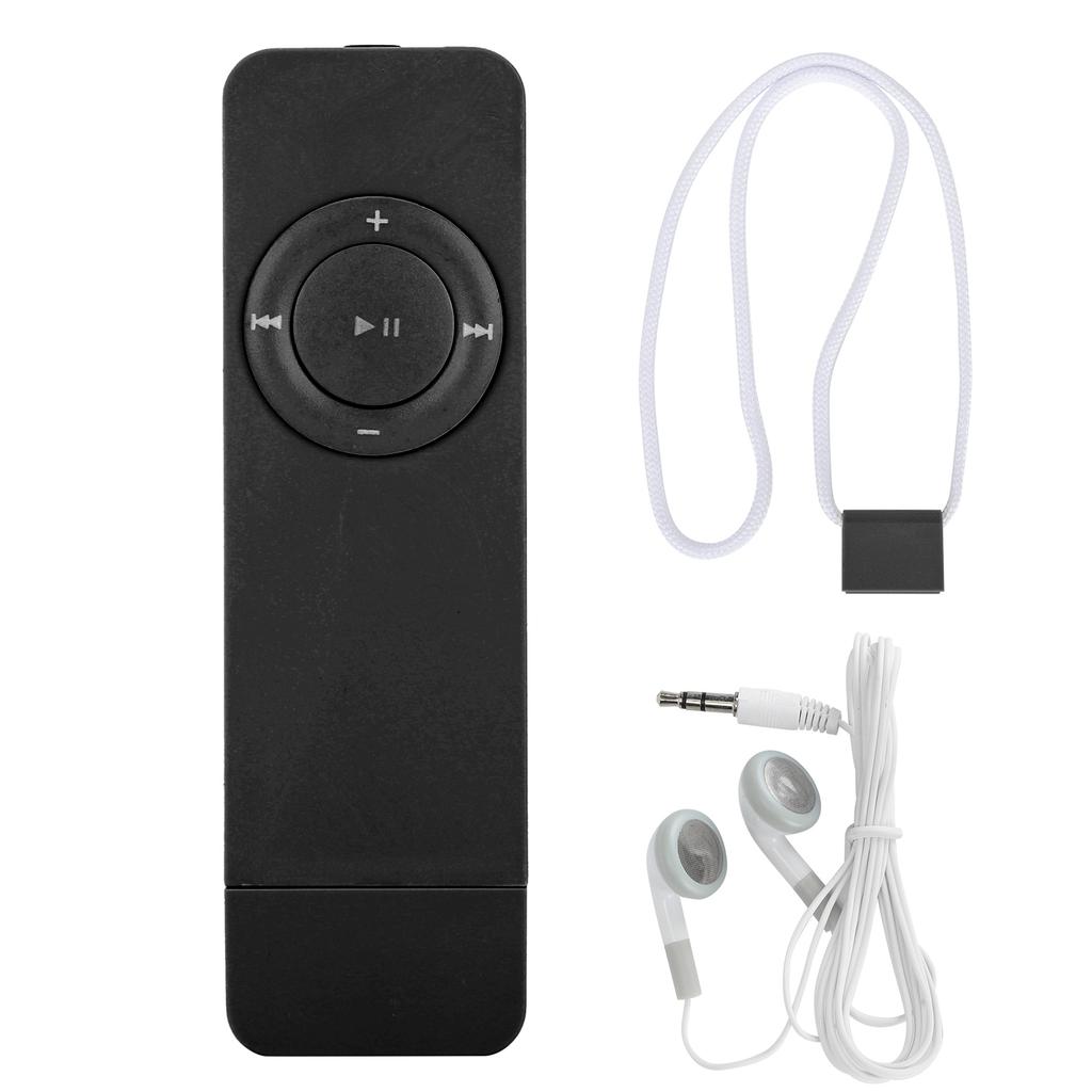 MP3 Music Player Portable Music Media MP3 Player with Lanyard for Listening To MusicBlack