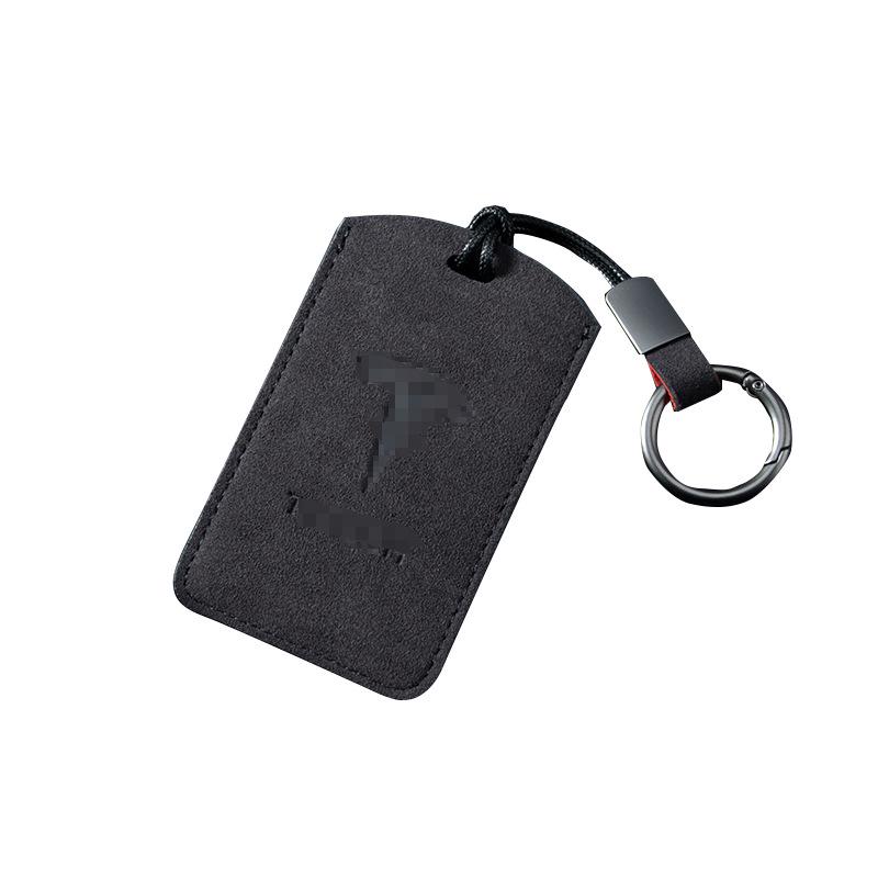 Tesla Key Card Holder for Model 3/Y - Stylish Suede Bag for Men and Women