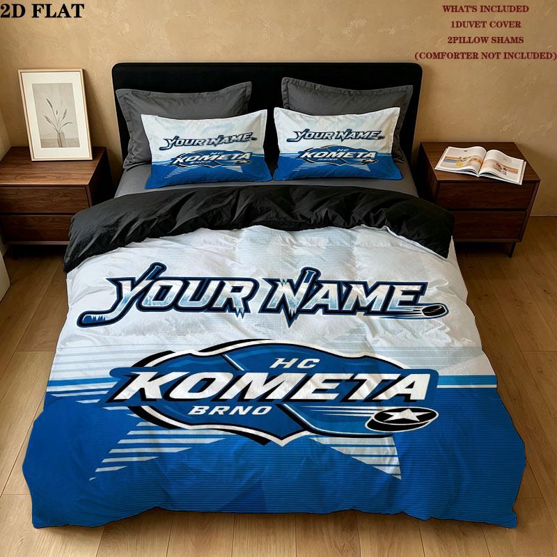 Hc Kometa Brno Jersey Custom Name Pattern Bedding Quilt Set Quilt Cover Pillowcase Home Gift(1 * duvet cover + 2 * pillowcase, without core)