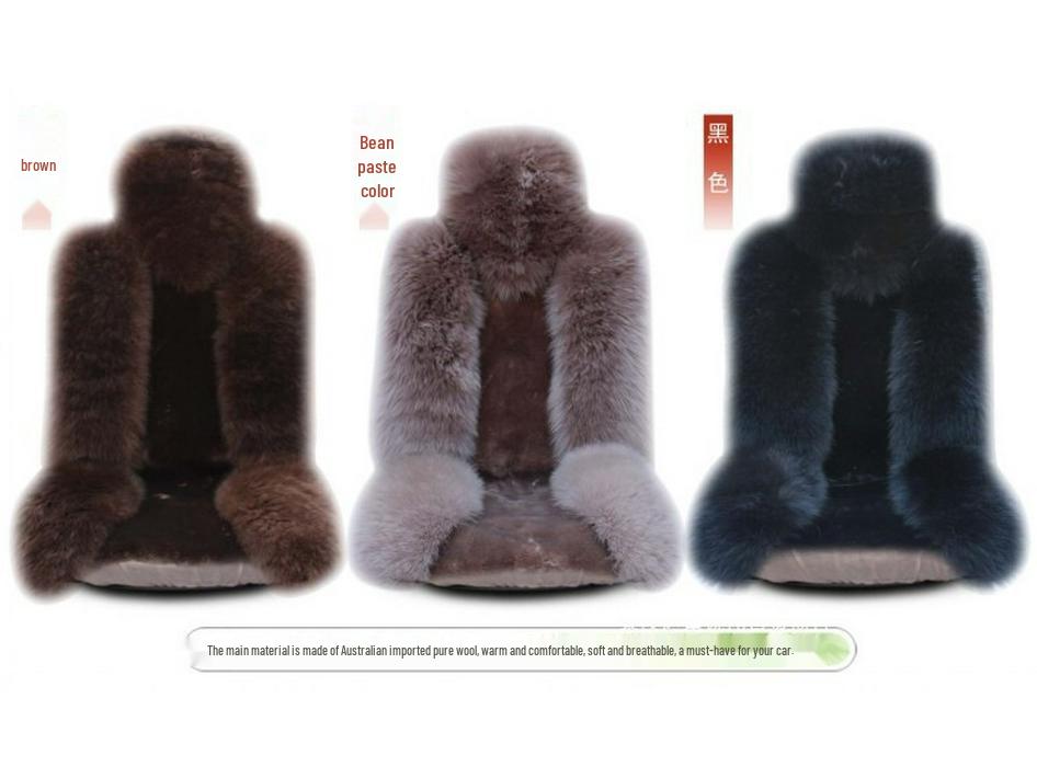 One-Piece Wool Car Seat Cushion - Plush Fur Winter Pad