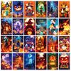 50 Halloween Themed Party Haunted House Bat Wall Cards Interior Decoration Postcards Holiday Wall Cards