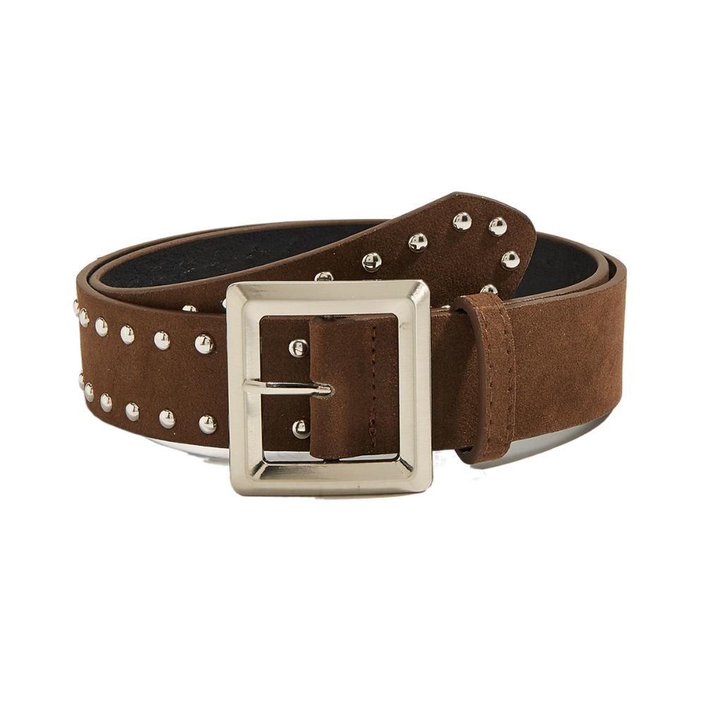 

Luxury Design PU Leather Belt Retro Buckle Waist Belt Trendy Suede Rivet Belt For Women кавовий