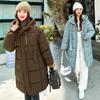 women's loose and long over-knee winter thickened cold-resistant and cold-resistant coats, cotton-padded jackets