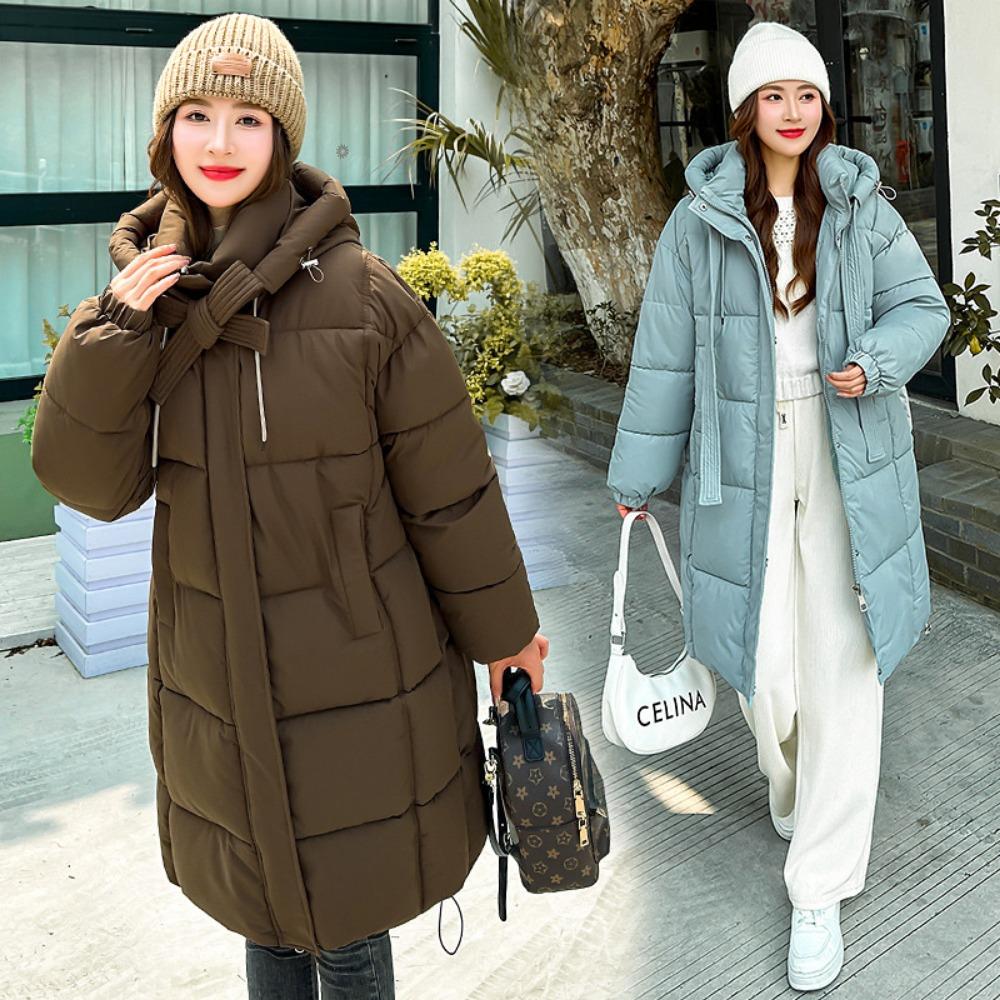 women's loose and long over-knee winter thickened cold-resistant and cold-resistant coats, cotton-padded jackets