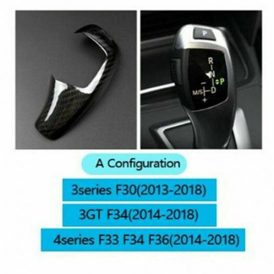 Pure Carbon Fiber Car Center Gear Shift Knob Panel Sticker For BMW 3 F30 LHD