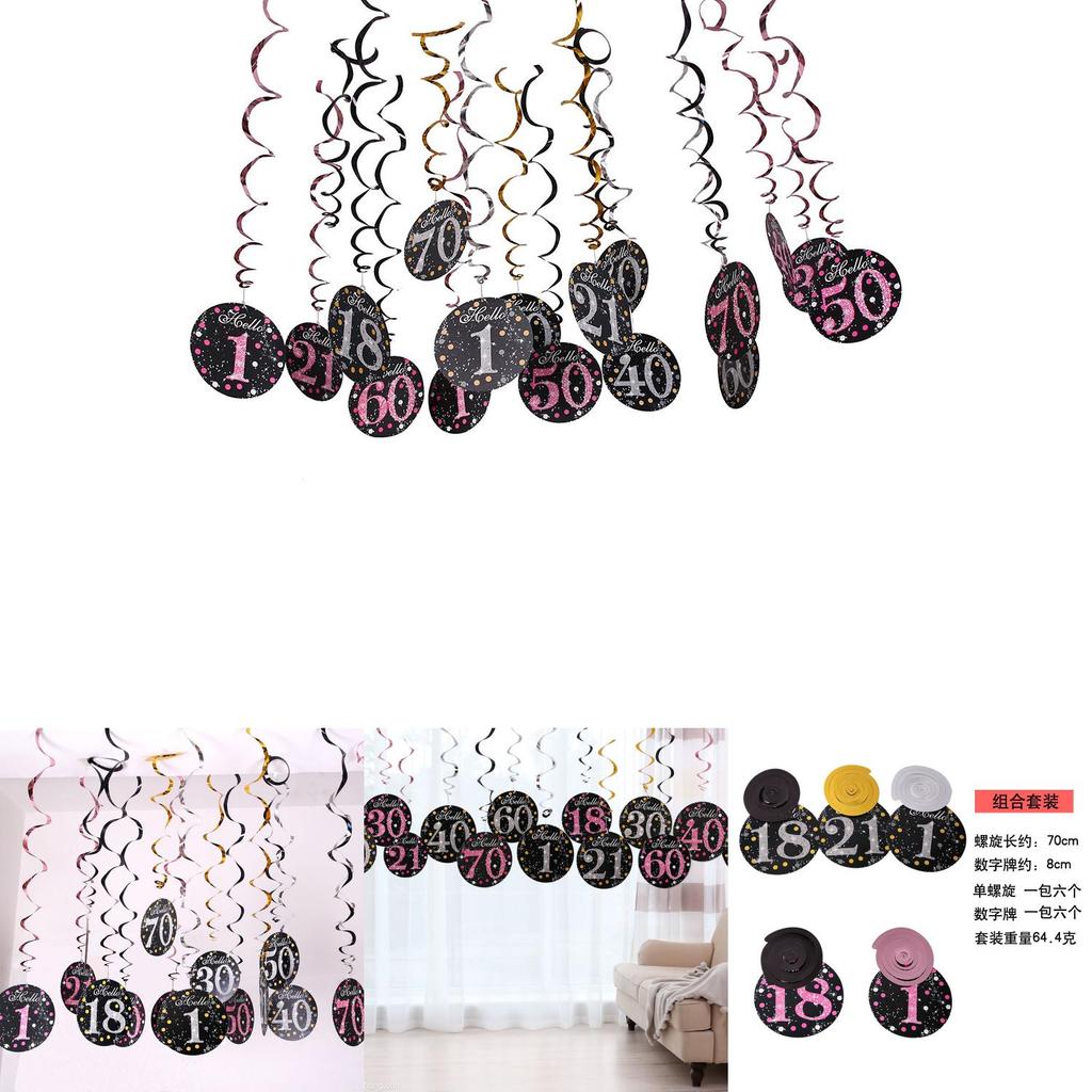 Elegant Black And Fuchsia Spiral Birthday Number Decor For 21st Party Celebrations