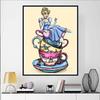 Disney Diamond Painting Cinderella Teacup Stacking Creative Illustration Cartoon Diamond Painting Full Diamond Cross-Stitch DIY Gift Home Decoration