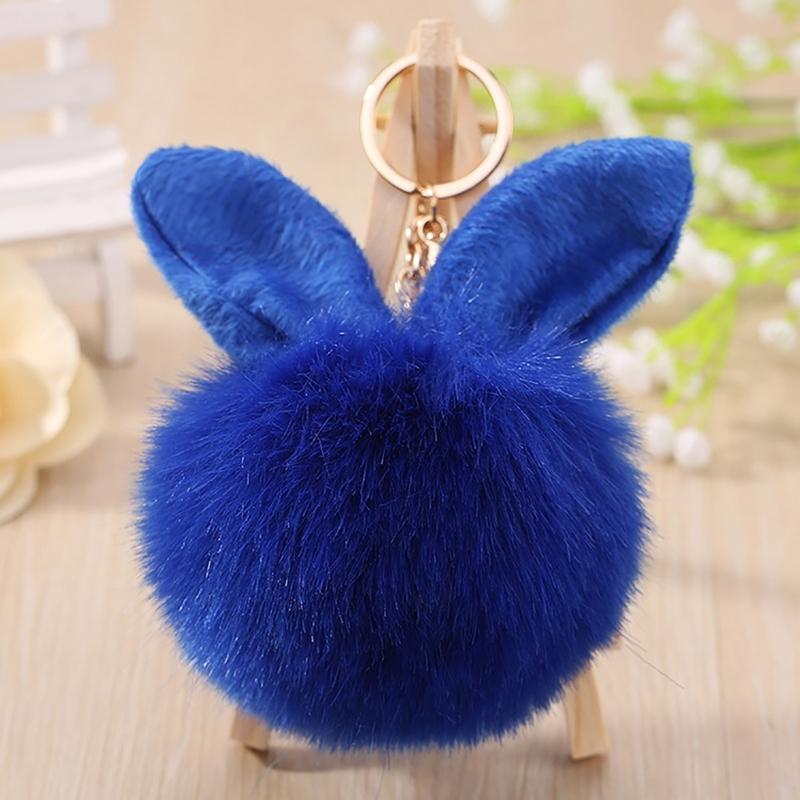 Soft Artificial Rabbit Furs Keychain Plushs Ball KeyRing Cute Pom Pom Bag Charm Car Pendant Decoration for Women Girls