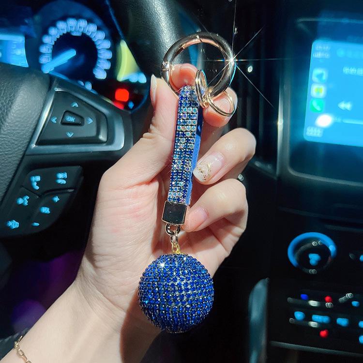 Elegant Handmade Diamond Keychain: Stylish Women's Car Accessory & Pendant