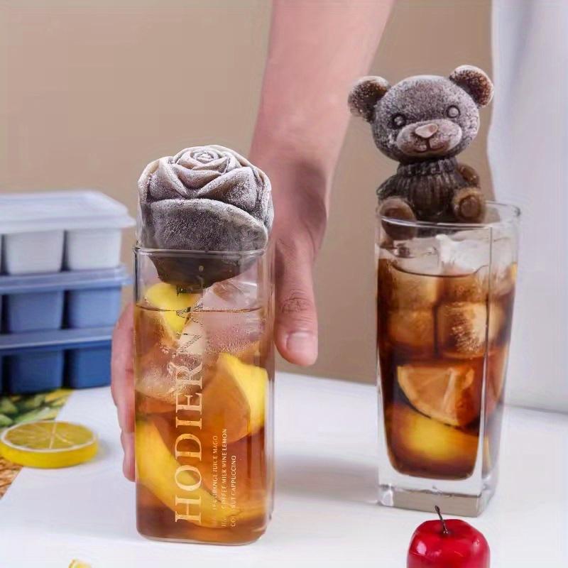 1/3 pcs Hot selling cute bear shaped kitchen refrigerator DIY ice tray silicone mold whiskey ice mold making box frozen coffee a