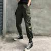 Women Loose Cargo Pants Multi Pockets Elastic Waist Casual Lady Trousers Plus Size