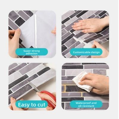 Self-adhesive 3D Wall Tile Fish Scale Waterproof Wall Sticker Mold Resistant PVC Kitchen Backsplash For Kitchen Bathroom