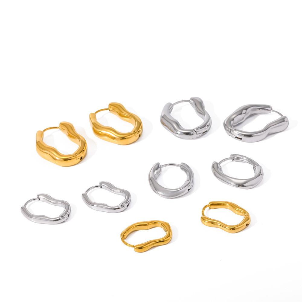 Orecchini Geometrici Minimalisti in Acciaio Inossidabile Placcati Oro per Donna