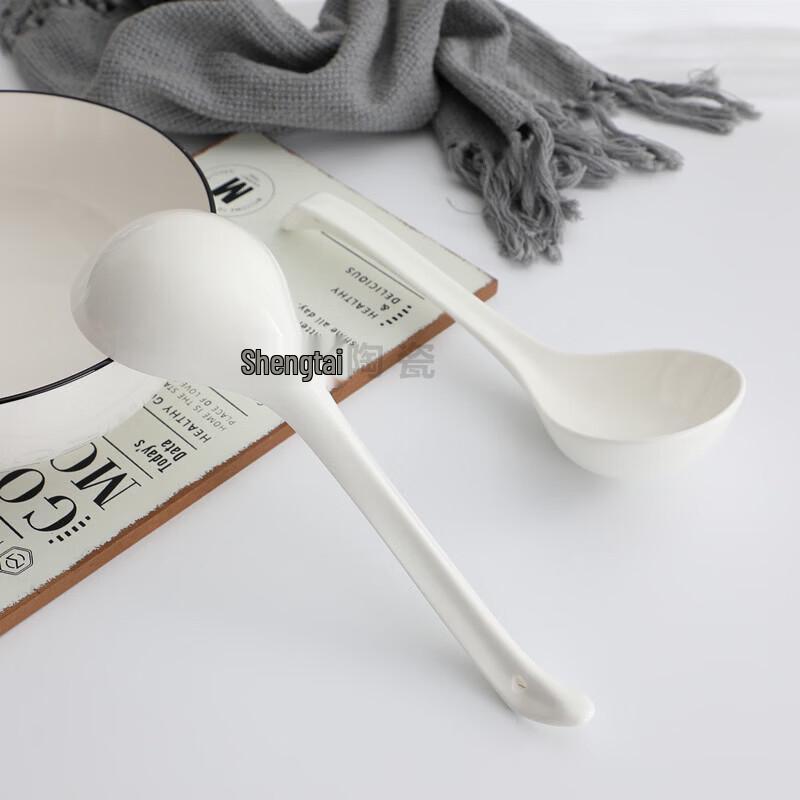 Extra Large Ceramic Long Handle Soup Spoon
