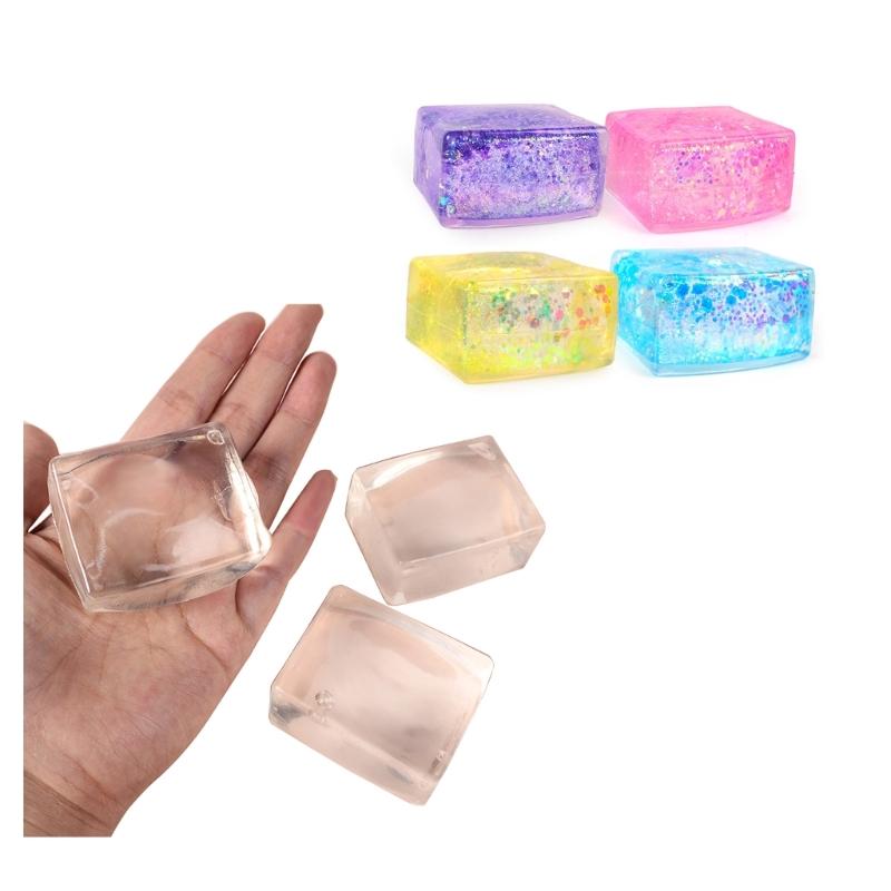 Crystal Unbreakable Ice Cube Figurine Maltose Novelty Gag Table Sensory Toy