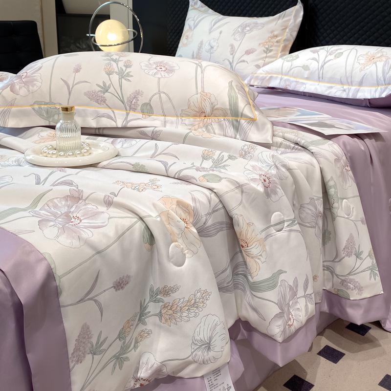 Tencel Summer Quilt Set: 25 Designs - Lightweight Silk, Washable, Perfect for Student Dorm Beds