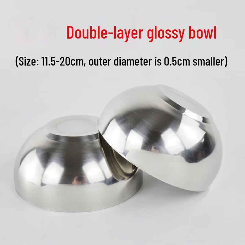 

ZISIZ Double-Wall Stainless Steel Kids Rice Bowl Set