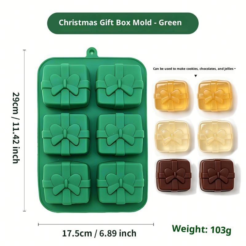 Christmas Silicone Chocolate Baking Molds For Cake Toppers,Santa Clause Snowman Xmas Tree Presents Gingerbread Stockings Molds